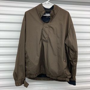 DryJoys by FootJoy Men's Full Zip Brown Houndstooth Golf Rain Wind Jacket M